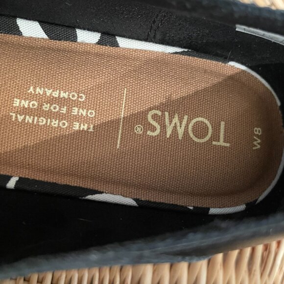 Toms Mallory Slip-on Black Leather Loafers - Picture 3 of 4